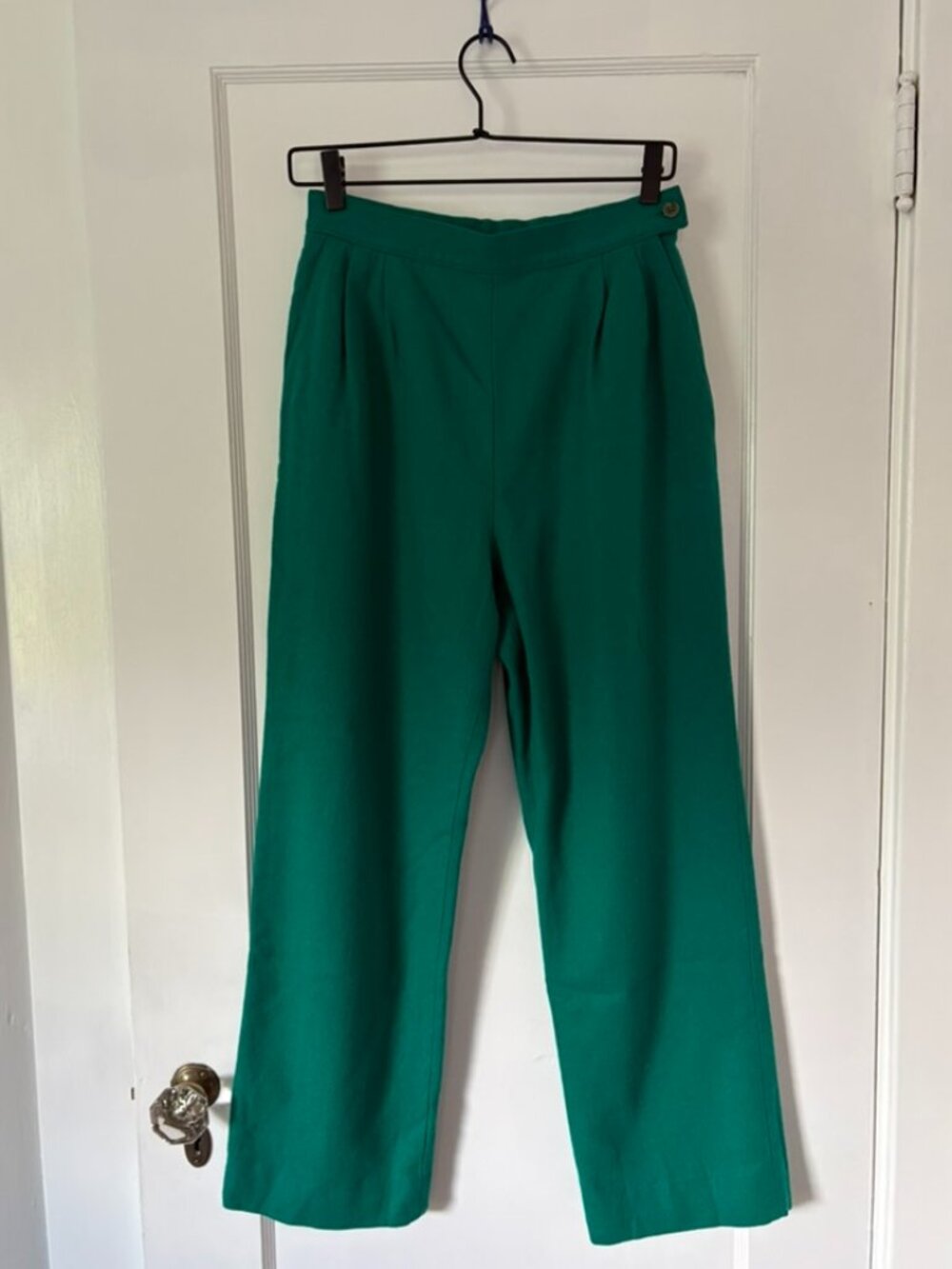 Pendleton Women’s Petite emerald Green Wool trousers fully Lined Pants 28" waist